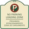Signmission Loading Zone Prohibido Estacionamiento Zona De Cargamento Heavy-Gauge Alum, 18" x 18", TG-1818-23883 A-DES-TG-1818-23883 - alternate 1